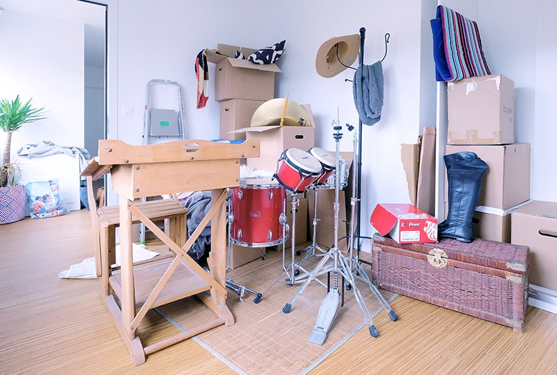 A room being used as storage space