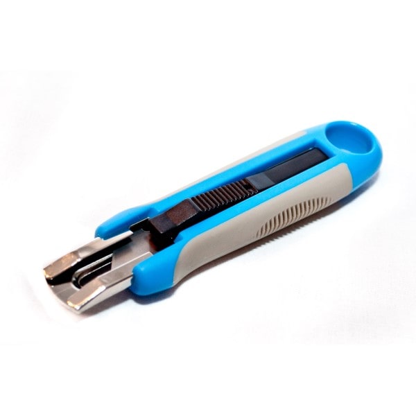 A blue safety knife